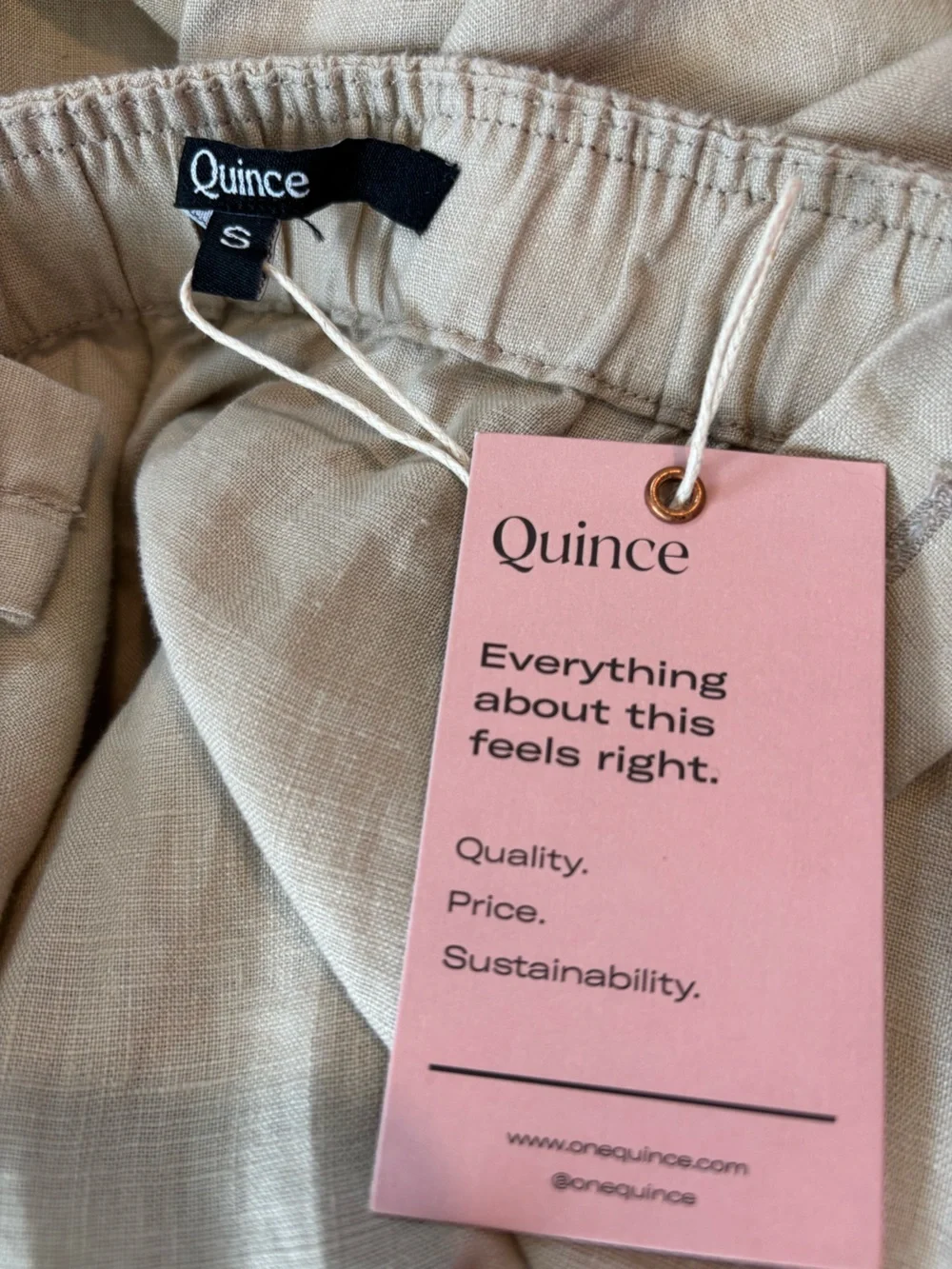 Quince 100% European Linen Square Neck Jumpsuit In Driftwood Size Small NWT